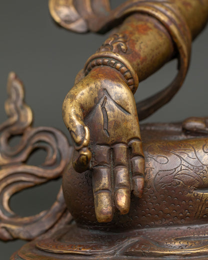 White Tara Statue | Antique-Finished Copper Sculpture from Nepal