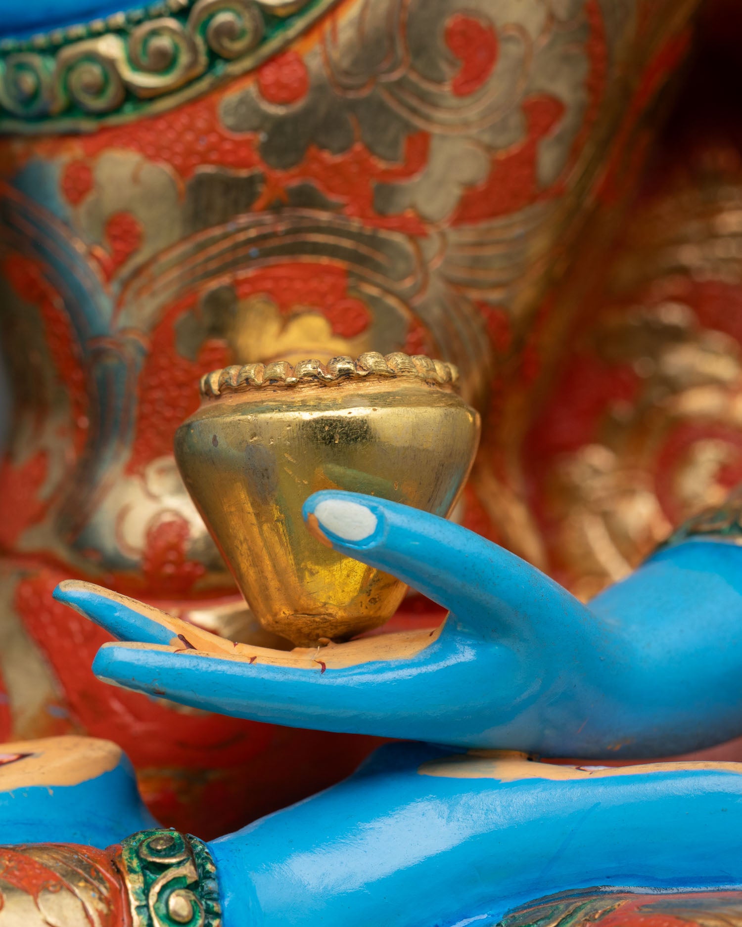 Blue Shakyamuni Buddha Statue | Enlightened Sage of Buddhism