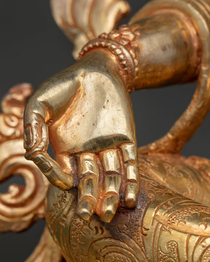 Green Tara Statue | Fine Newari Copper Artwork