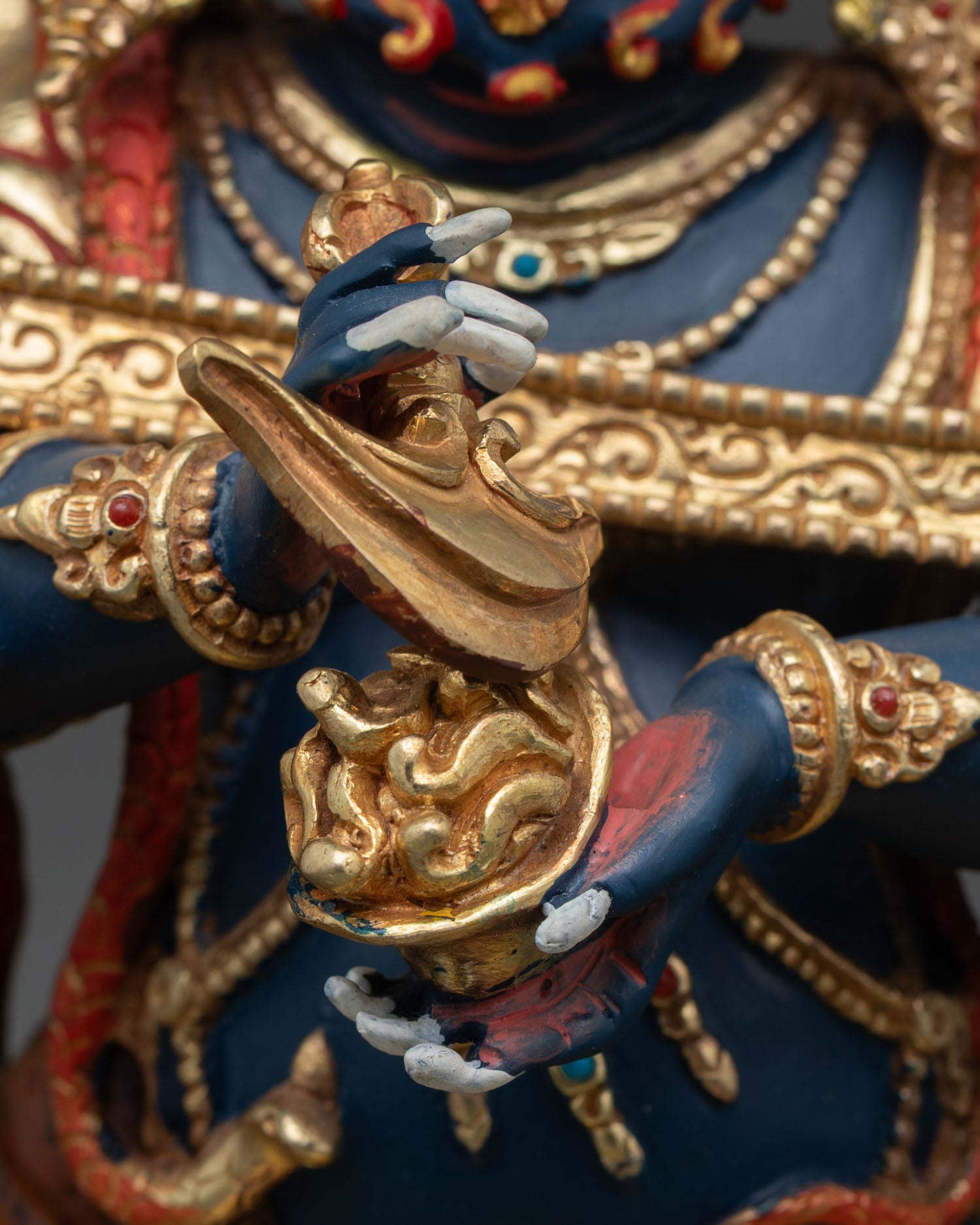 Sakya Mahakala Statue | Tibetan Wrathful Guardian Sculpture