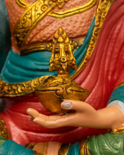 Colorful Guru Rinpoche Statue | Buddhist Artwork from Nepal