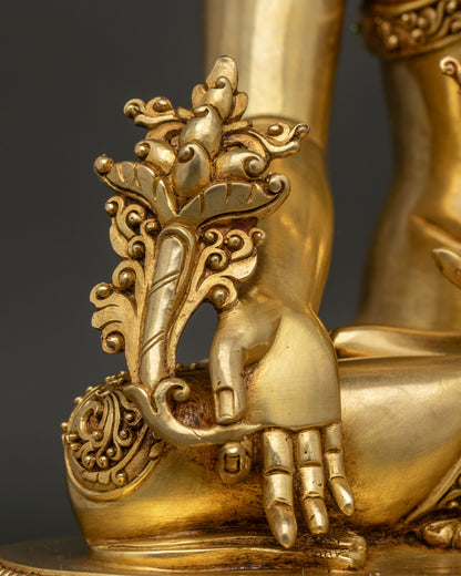 Medicine Buddha Statue | 24K Gold Gilded Copper Art