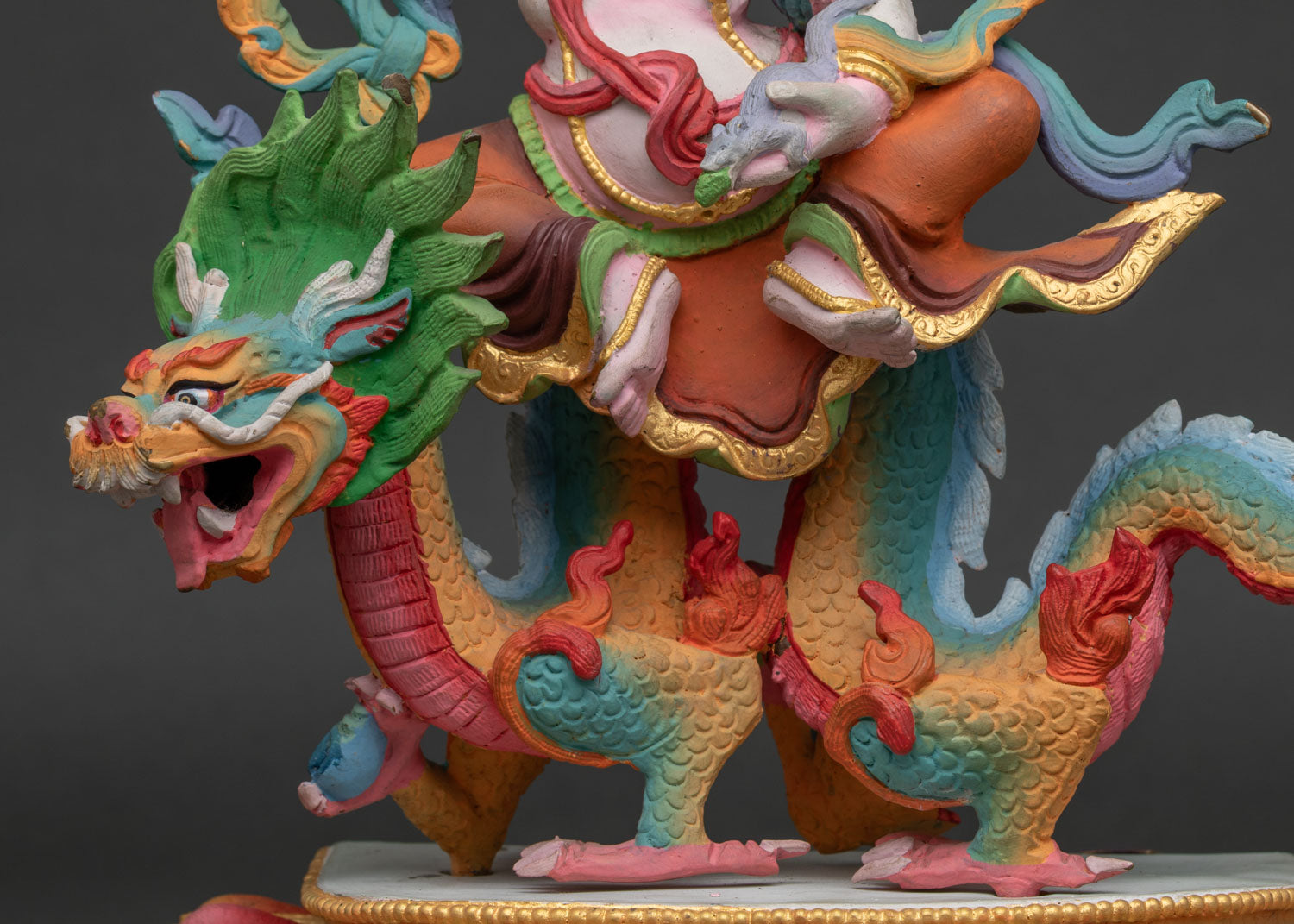 White Dzambhala Statue | Sacred Buddhist Wealth Deity Sculpture