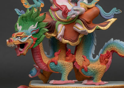 White Dzambhala Statue | Sacred Buddhist Wealth Deity Sculpture