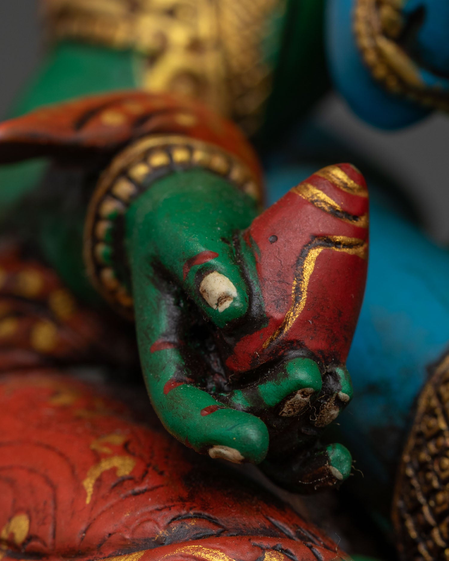 Green Dzambhala Yab-Yum Statue – Overcome Financial & Spiritual Obstacle