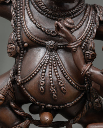 Handmade Yamantaka Statue | Oxidized Copper Buddhist Artwork