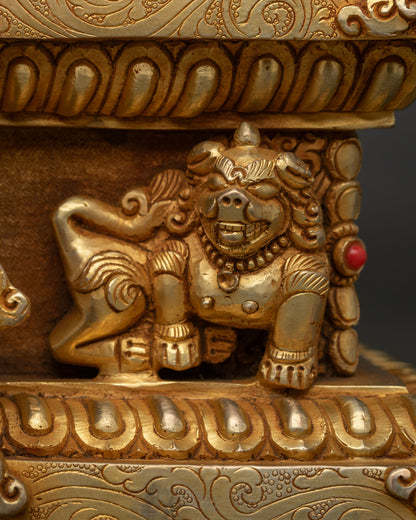 White Tara with Throne Statue | Seven Eyed Goddess of Compassion
