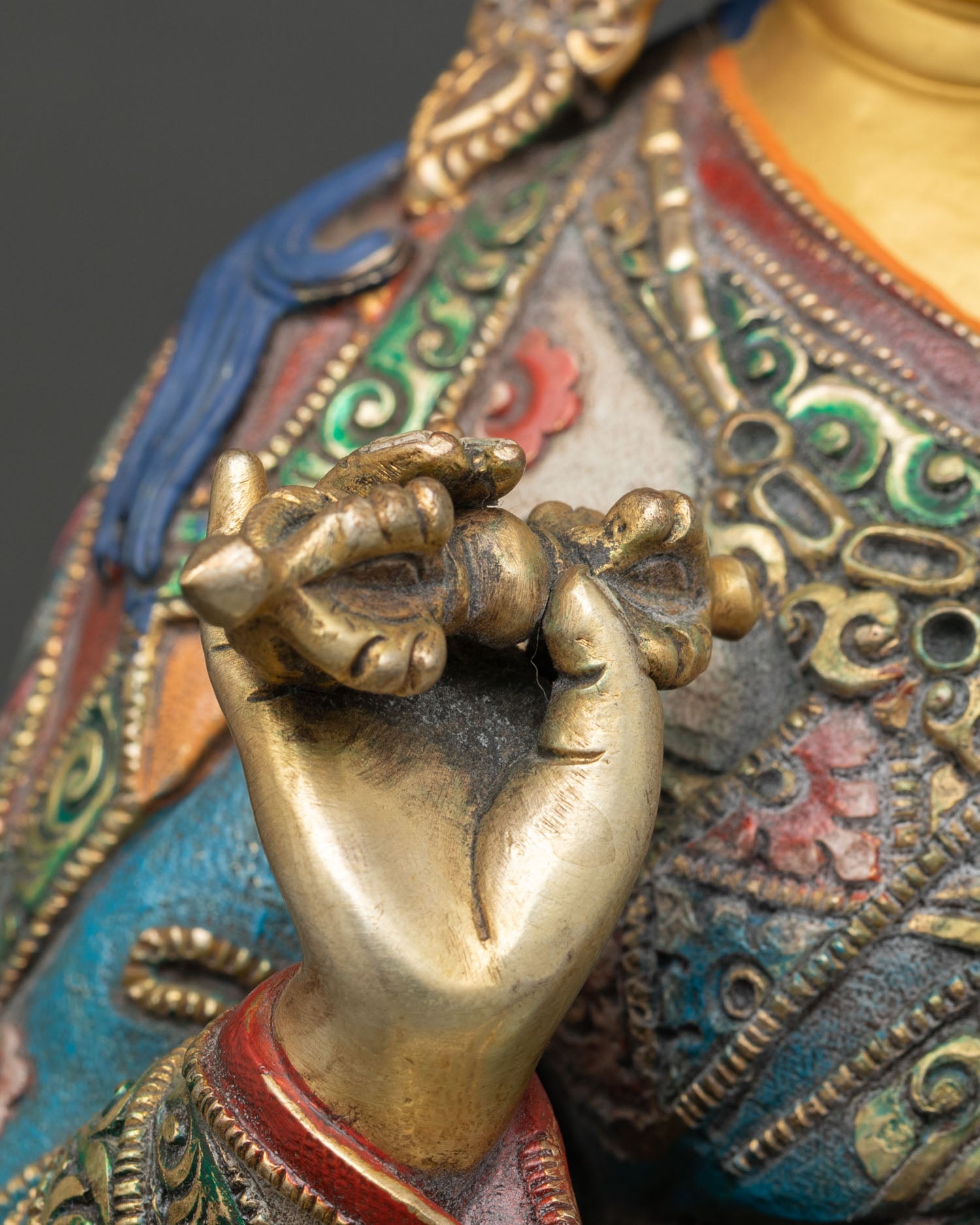 Tsokye Dorje Statue | Hand-Painted Copper Himalayan Sculpture