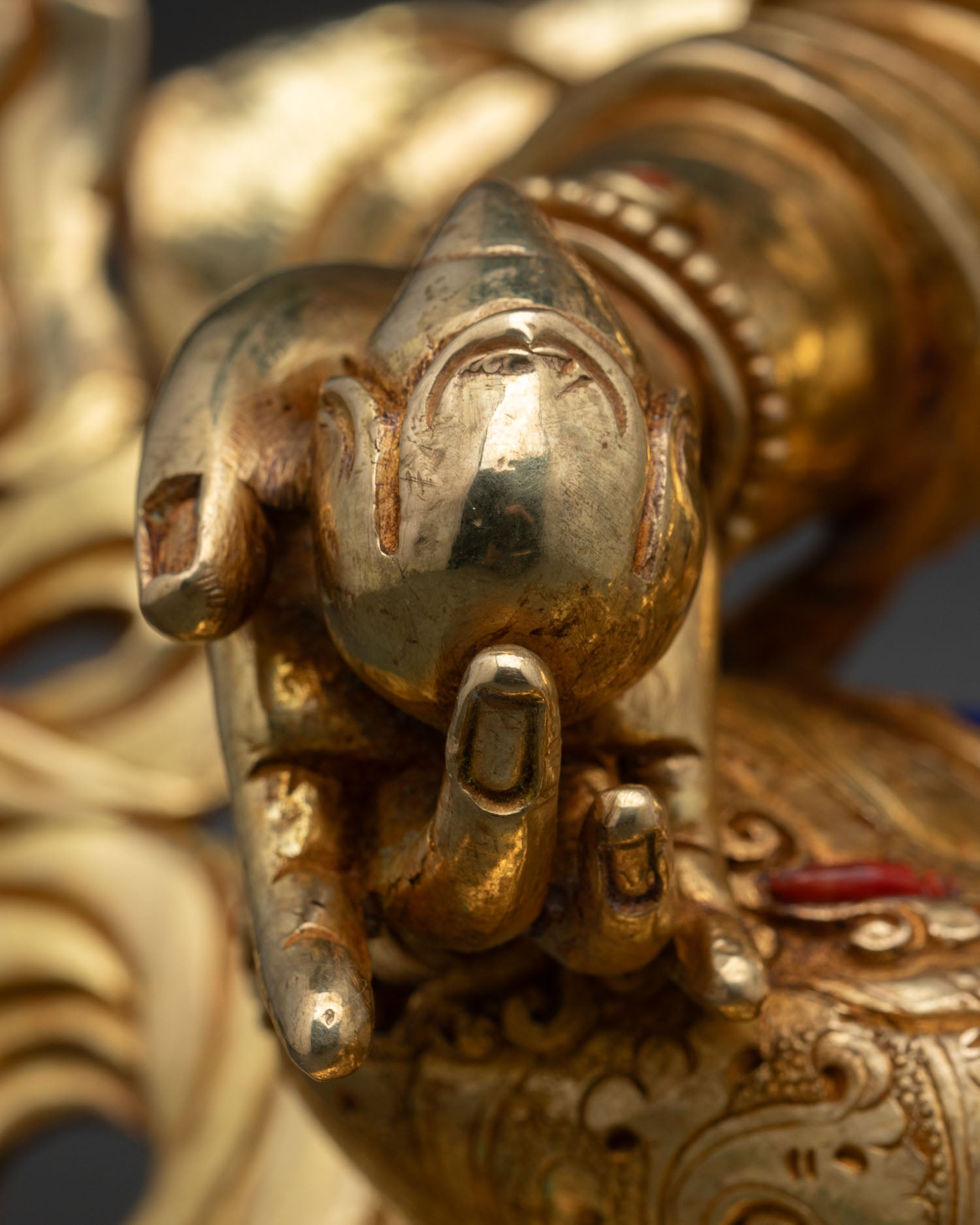 Dzambhala Wealth Deity | Gold Gilded Buddhist Statue