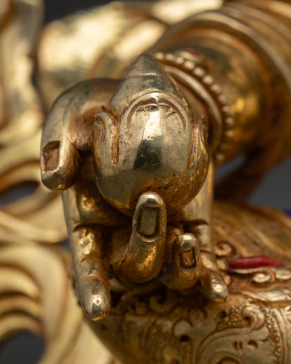 Dzambhala Wealth Deity | Gold Gilded Buddhist Statue