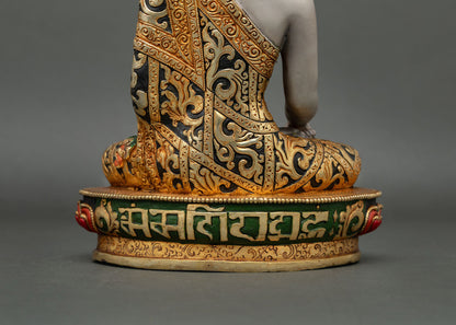 Hand-Painted Shakyamuni Buddha Statue | Spiritual Copper Artwork