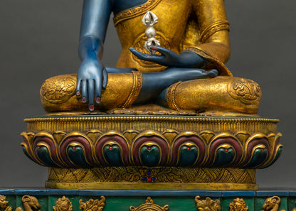 Mitrugpa With Throne Statue – Unshakeable Buddha Akshobhya Sculpture