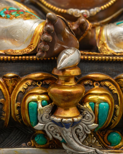 Oxidized Dzambhala Statue – Buddhist Wealth & Prosperity Deity Figurine