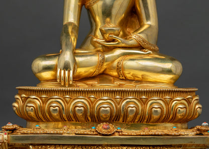 Enthroned Shakyamuni Buddha Statue | Spiritual Figurine for Meditation
