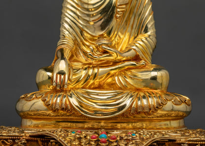 Shakyamuni Buddha Statue with Jeweled Throne | Nepali Art & Craft