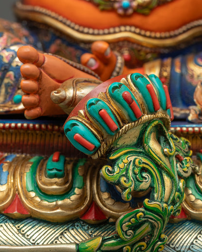 Yellow Dzambhala Statue | Traditional Newari Craftsmanship