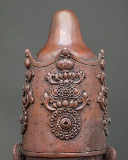 Japanese Chundi (Juntei Kannon) Statue | Oxidized Copper Buddhist Art
