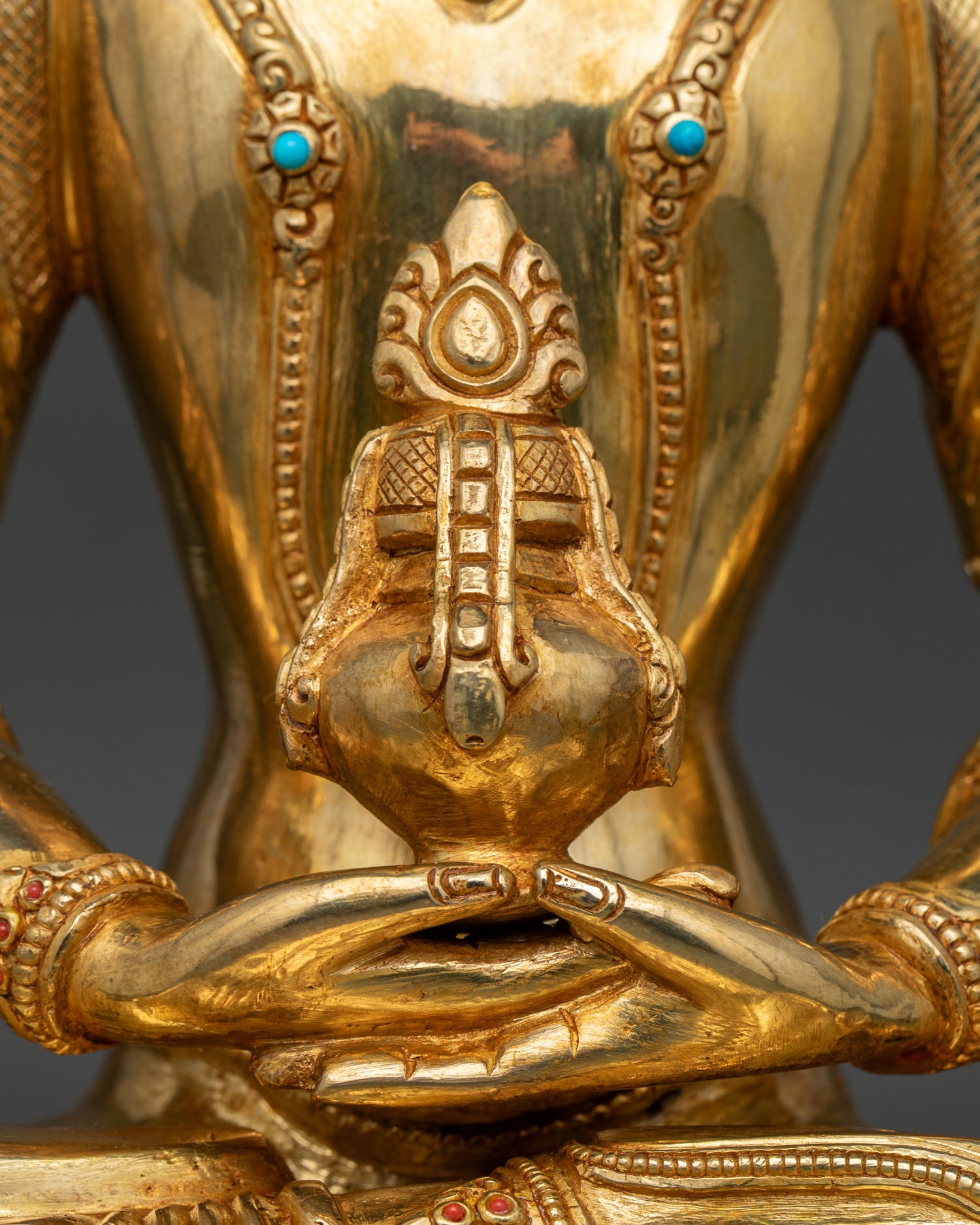 Amitayus (Sangye Tsepakme) Statue | 24K Gold Fire-Gilded Sculpture