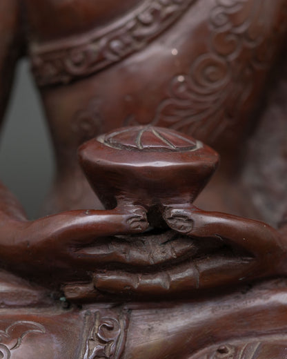 Oxidized Amitabha Buddha Statue | Exquisite Buddhist Altar Sculpture