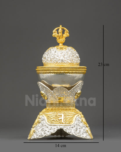 Ritual Kapala Set | Ornate Himalayan Skull Cups for Meditation