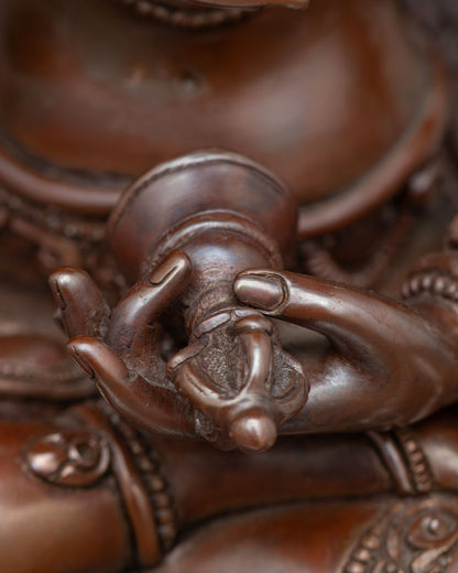 Vajrasattva Statue | Traditional Nepalese Oxidized Copper Art