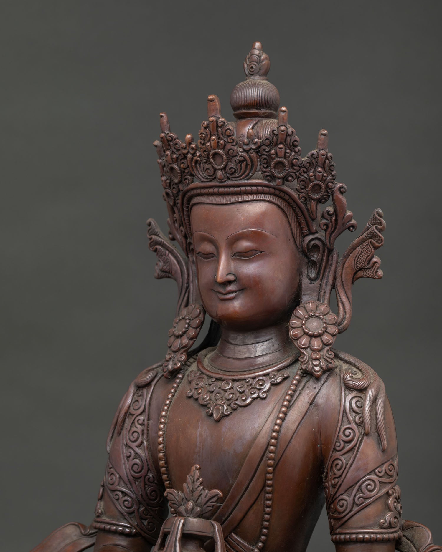 Oxidized Amitayus Statue | Symbol of Longevity and Wisdom