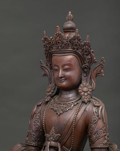 Oxidized Amitayus Statue | Symbol of Longevity and Wisdom