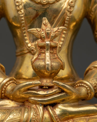 Amitayus Statue | 24K Gold Gilded Buddhist Artwork