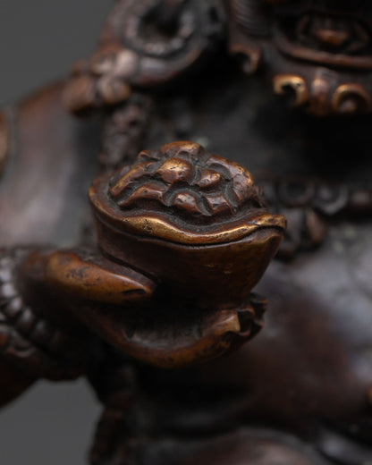 Black Dzambhala Statue | Vajrayana Wealth Deity Figure
