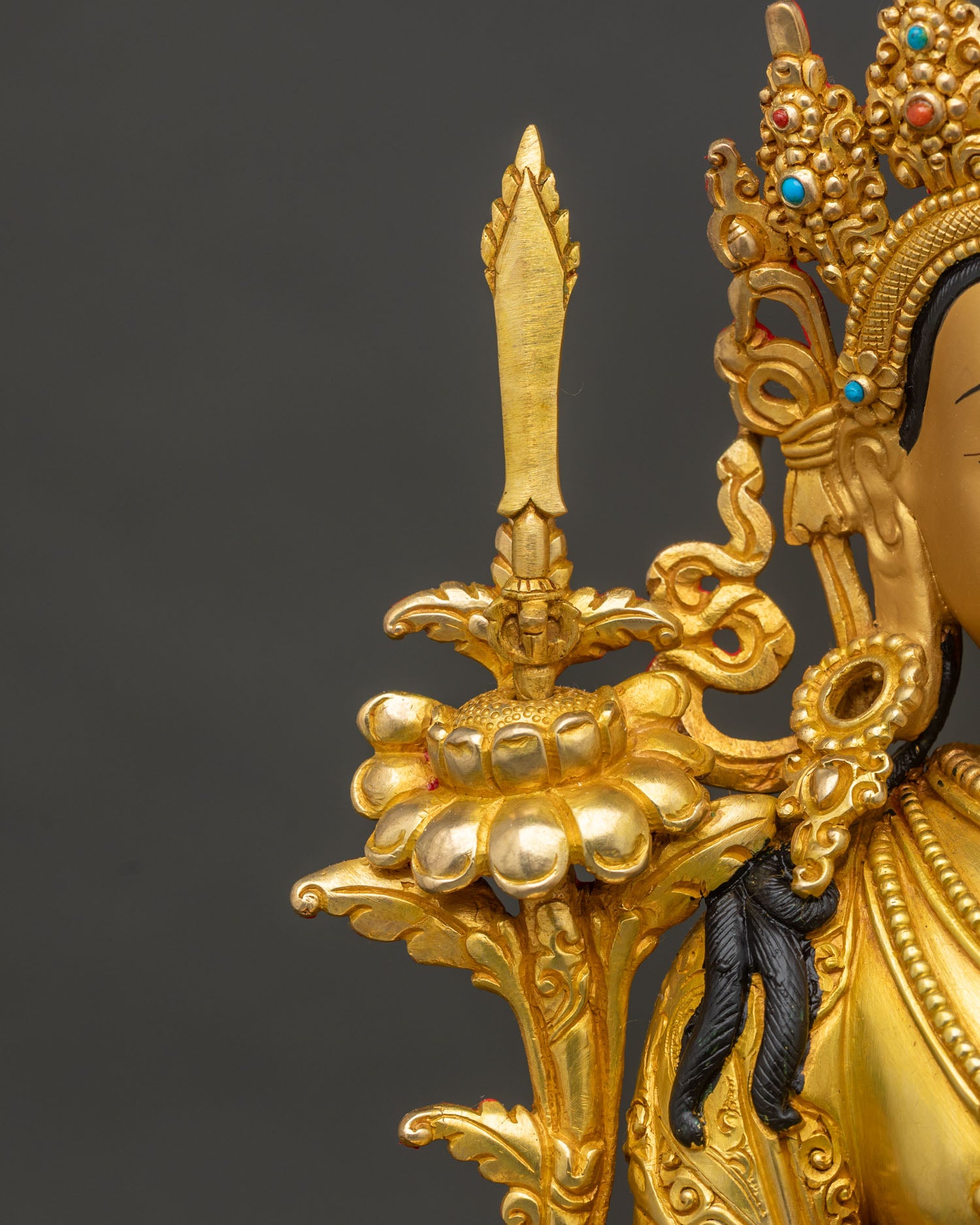 Tikshna Manjushri Statue | Sharp Wisdom Bodhisattva Copper Sculpture