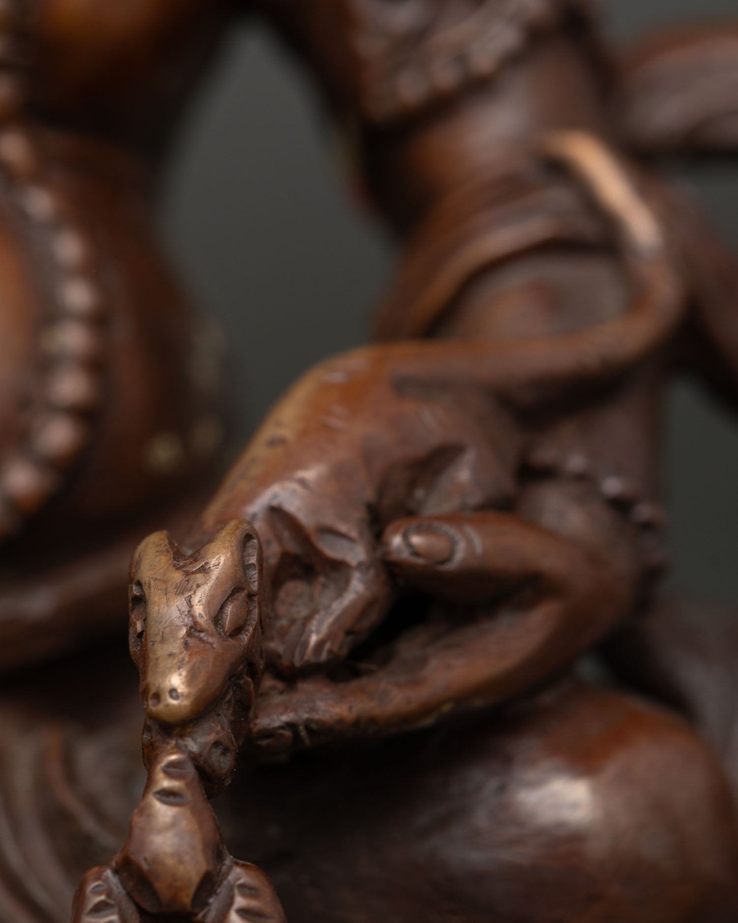 Dzambhala Statue | Oxidized Buddhist Deity of Wealth