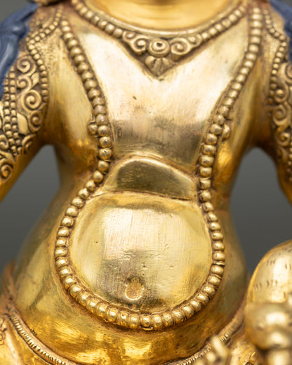 Golden Dzambhala Statue for Wealth and Spiritual Abundance