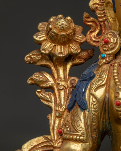 Green Tara Statue | 24K Gold Gilded Copper Sculpture