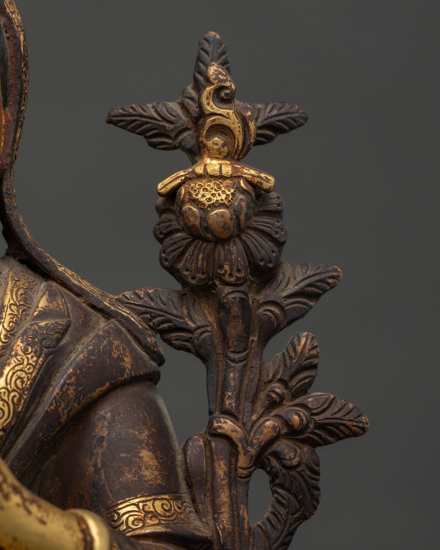 Antique Finished Tsongkhapa Statue | Sacred Tibetan Lama Sculpture