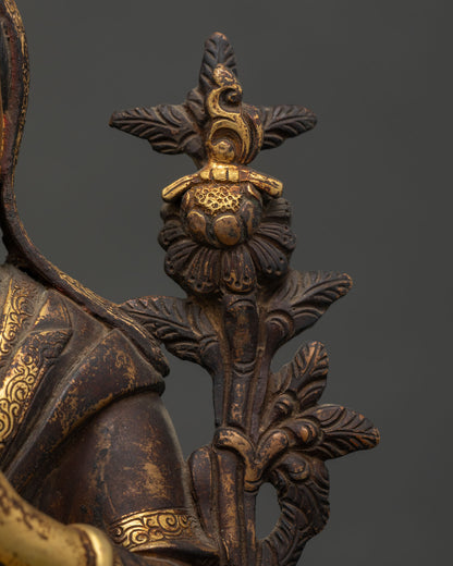 Antique Finished Tsongkhapa Statue | Sacred Tibetan Lama Sculpture
