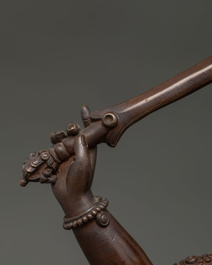 Oxidized Manjushri Statue | Meditation Altar Sculpture of Wisdom