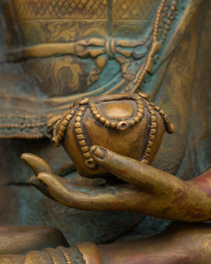 Shakyamuni Buddha Statue | Sacred Copper Artwork from Nepal