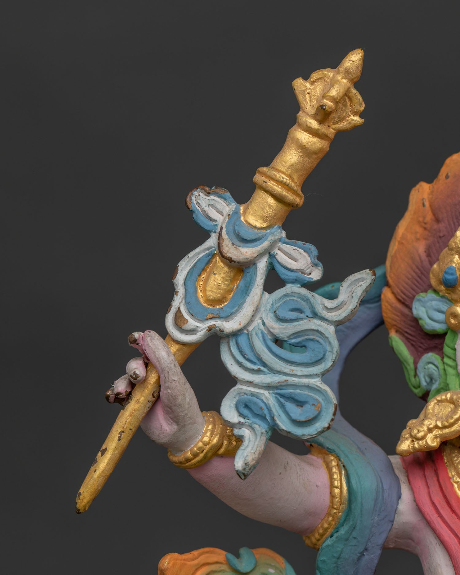 White Dzambhala Statue | Sacred Buddhist Wealth Deity Sculpture