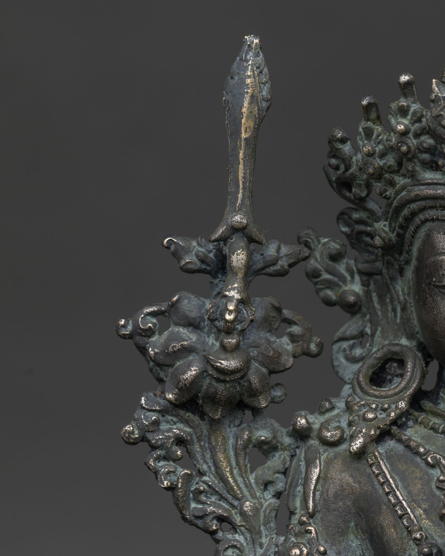 Simhanada Manjushri Statue | Antique-Finish Bronze Sculpture