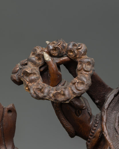 Shadbhuja Mahakala Statue | Sacred Dharma Protector Copper Art