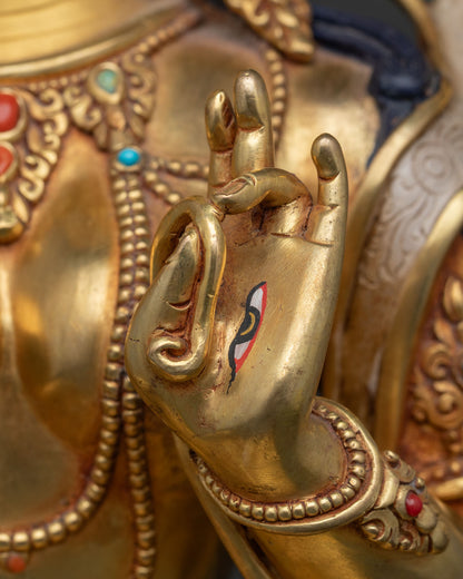 Seven-Eyed White Tara Statue | High-Quality Authentic Buddhist Figure