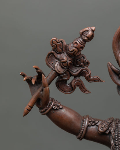 Handmade Yamantaka Statue | Oxidized Copper Buddhist Artwork