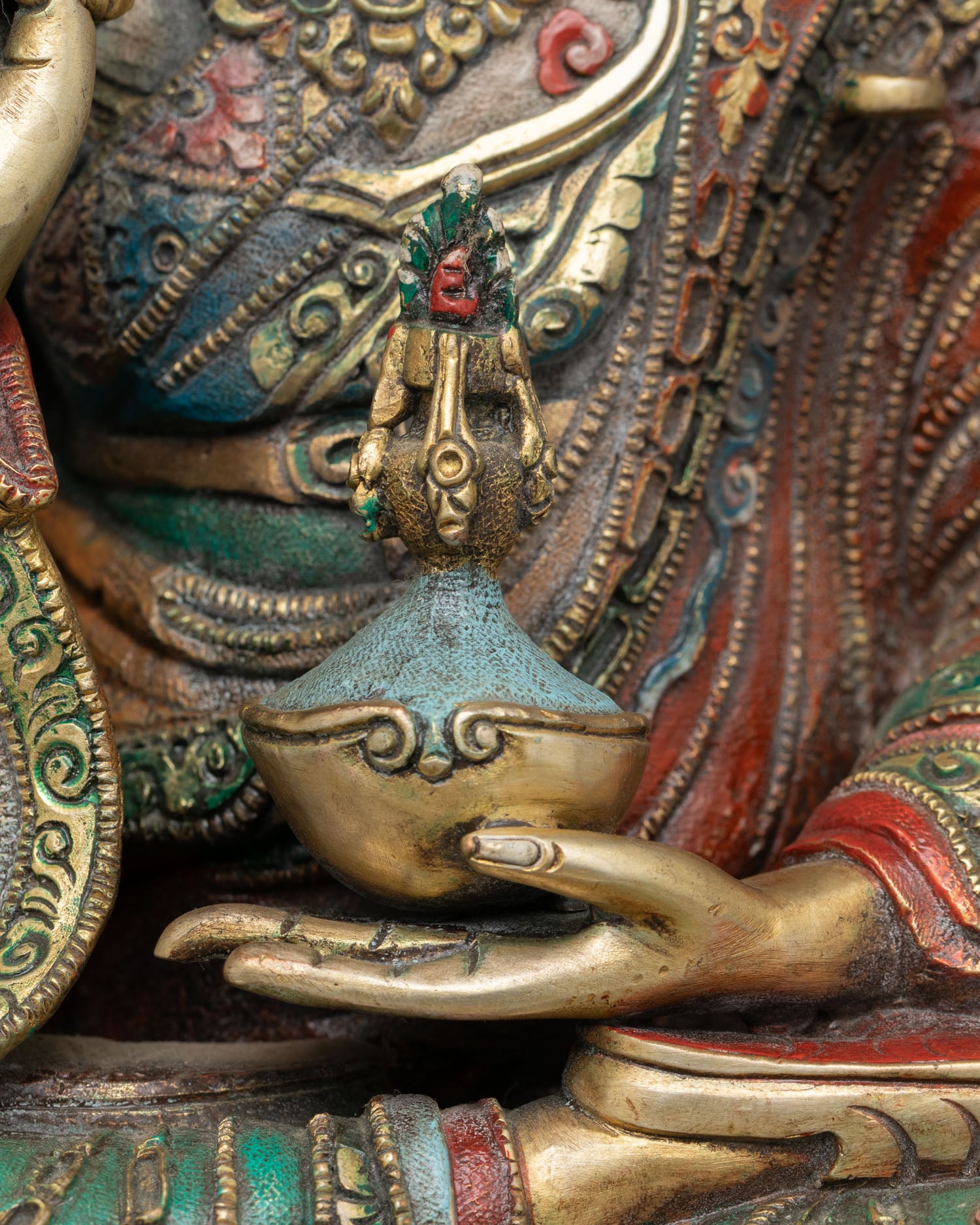 Tsokye Dorje Statue | Hand-Painted Copper Himalayan Sculpture