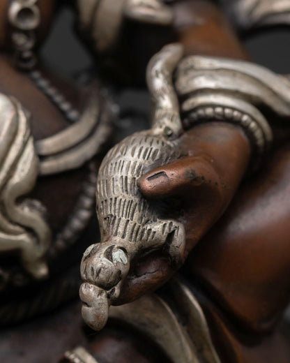 Buddhist White Dzambhala Statue - Handcrafted in Nepal