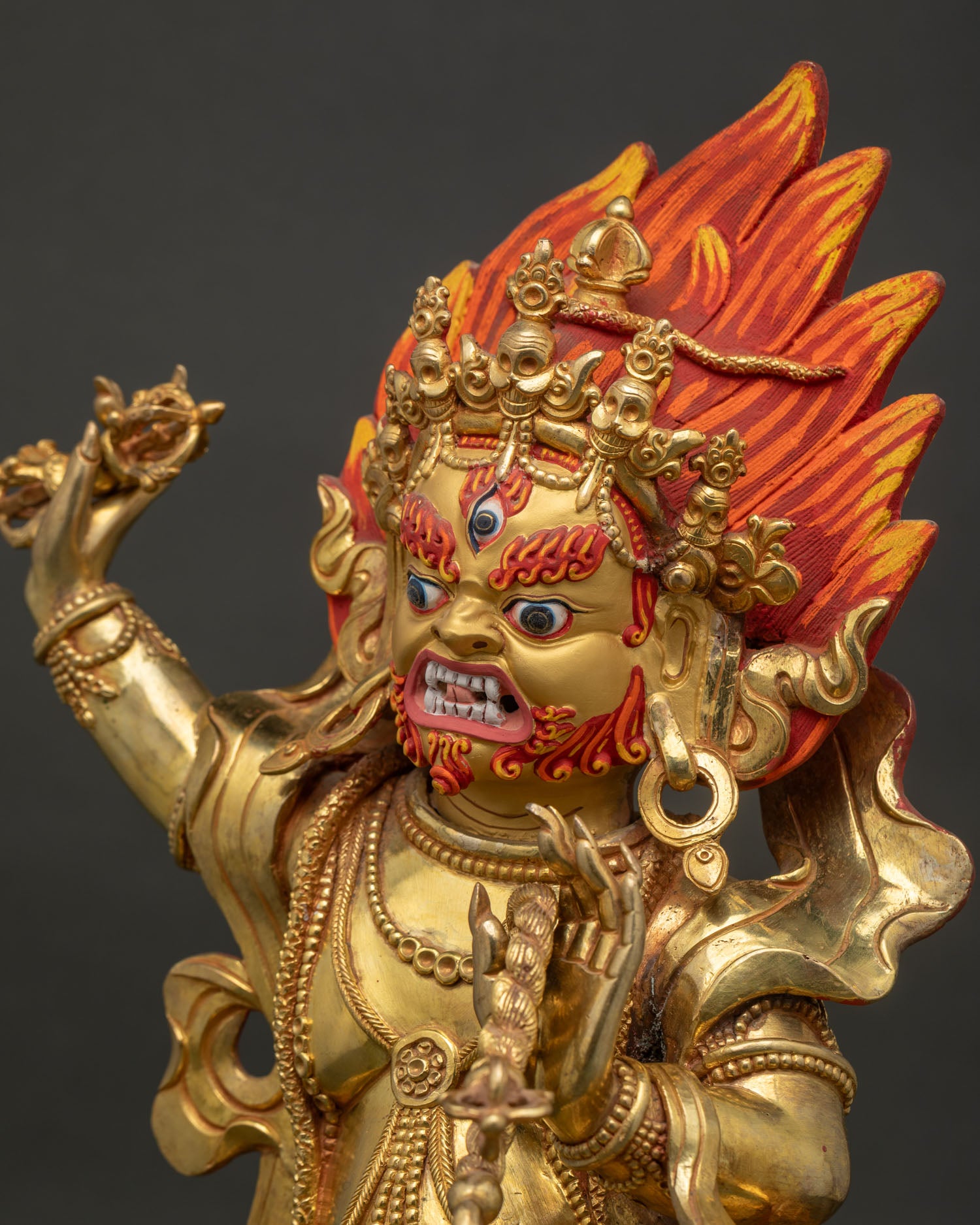 Vajrapani Statue | 24K Gold-Gilded Copper Art