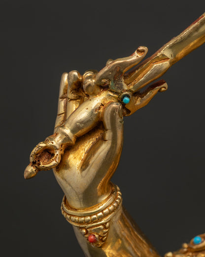 Bodhisattva Manjushri Statue | 24K Gold Fire-Gilded Buddhist Artwork