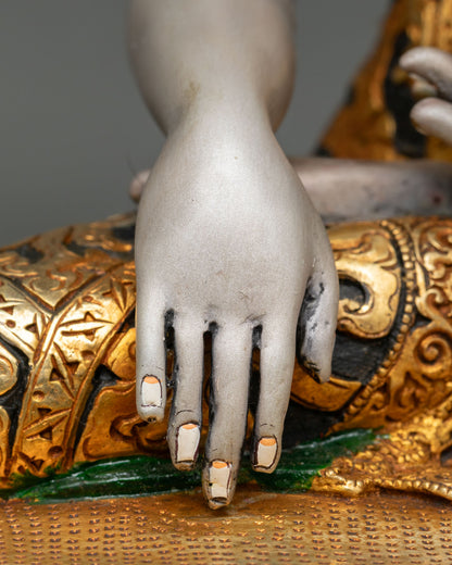 Hand-Painted Shakyamuni Buddha Statue | Spiritual Copper Artwork