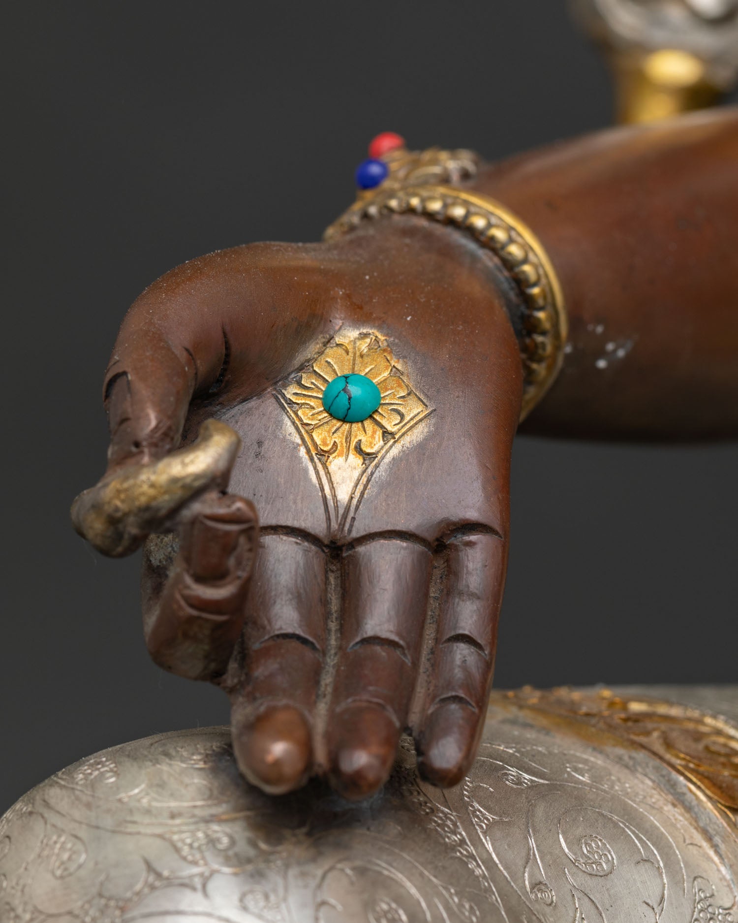 Spiritual Green Tara Statue – Handcrafted Oxidized Copper Sculpture