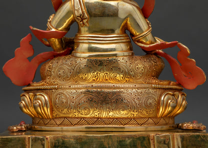 Dzambhala On Jeweled Throne Statue | Tibetan Buddhist Sculpture