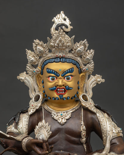 Dzambhala with Consort Statue | Lost-Wax Buddhist Art from Nepal